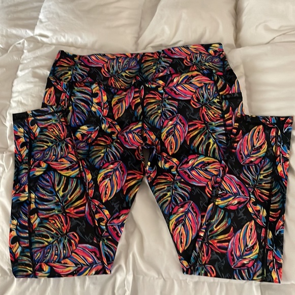 CVG Constantly Varied Gear Tropical Leaves Leggings XXL NEW Squats Approved - Picture 6 of 6